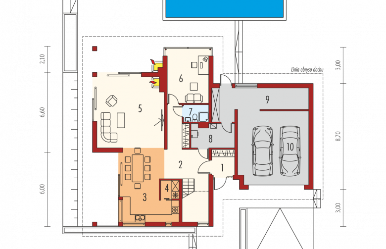 Projekt domu piętrowego Diego G2 Leca® DOM - parter