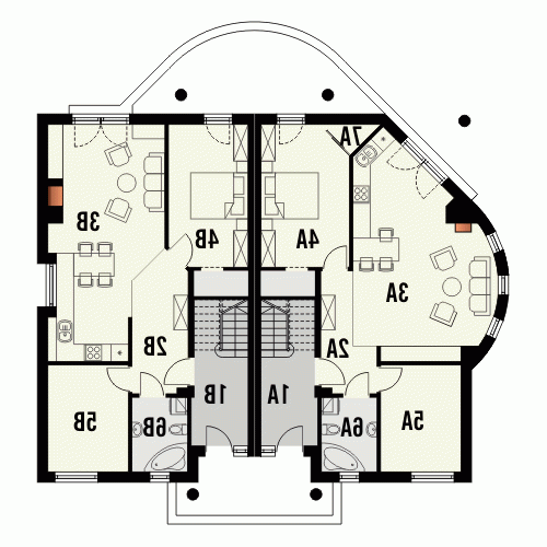 Rzut projektu MAXIMA - wersja lustrzana