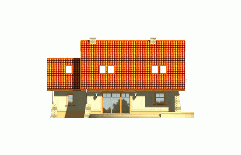 Projekt domu jednorodzinnego LAGUNA - elewacja 2
