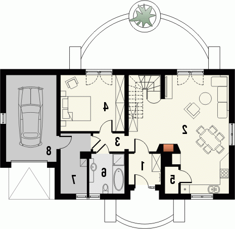 Rzut projektu PATYNA - wersja lustrzana