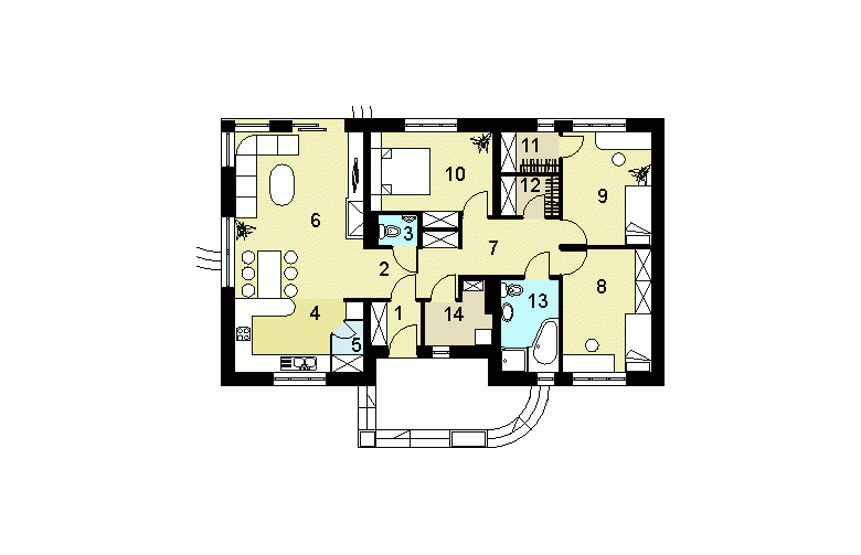 Projekt domu jednorodzinnego HG-D2A - rzut parteru