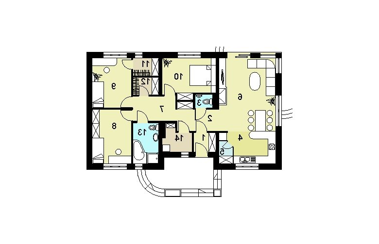 Projekt domu jednorodzinnego HG-D2A - rzut parteru