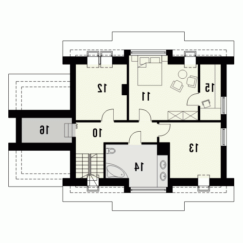 Rzut projektu TALIZMAN - wersja lustrzana