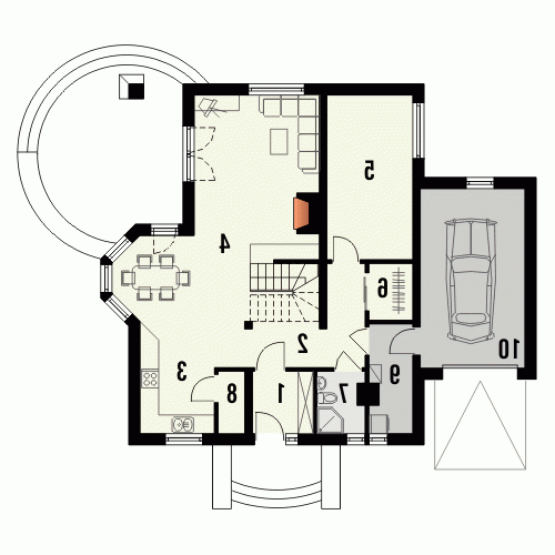 Rzut projektu ROZALIN - wersja lustrzana