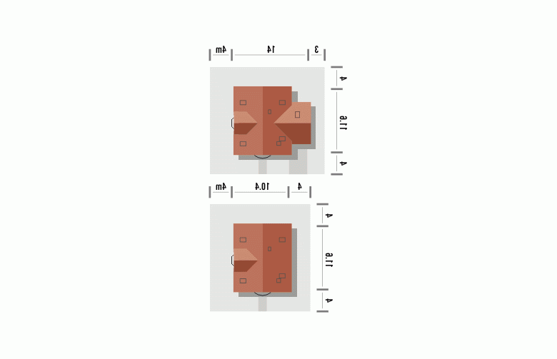 Projekt domu tradycyjnego ROZALIN - Usytuowanie - wersja lustrzana