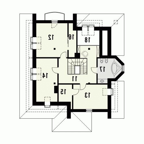 Rzut projektu CASABLANCA - wersja lustrzana