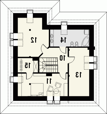 Rzut projektu MALAGA - wersja lustrzana