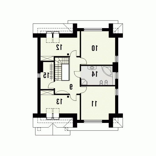 Rzut projektu ORCHIDEA - wersja lustrzana