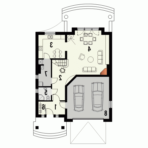 Rzut projektu ORCHIDEA - wersja lustrzana