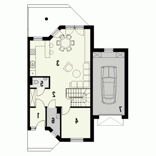 Rzut projektu MALTA 2 - wersja lustrzana