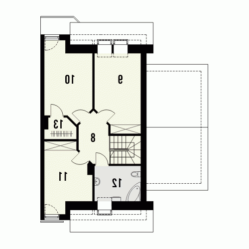 Rzut projektu MALTA 2 - wersja lustrzana