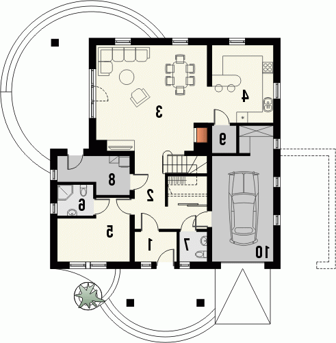 Rzut projektu MONACO 2 - wersja lustrzana