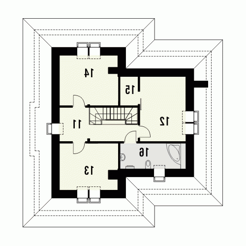 Rzut projektu PIASEK PUSTYNI - wersja lustrzana