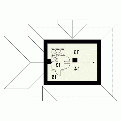 Rzut projektu TURKUS - wersja lustrzana