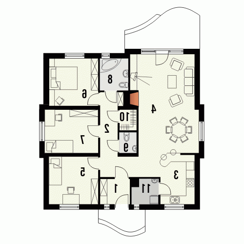 Rzut projektu ONYX - wersja lustrzana