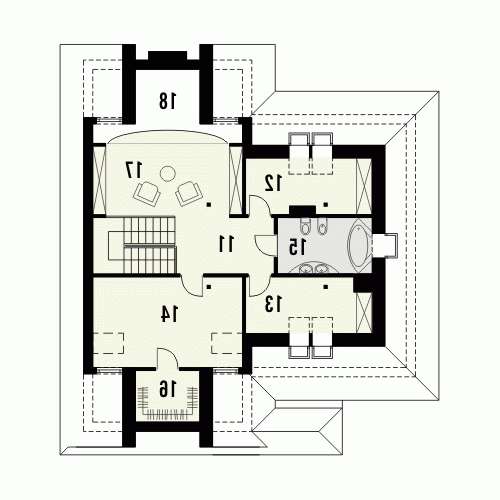 Rzut projektu RUBIN - wersja lustrzana