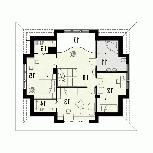 Rzut projektu SZAFIR - wersja lustrzana