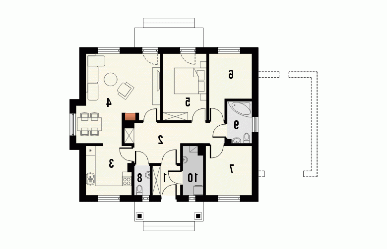 Projekt domu parterowego KAMYK - 