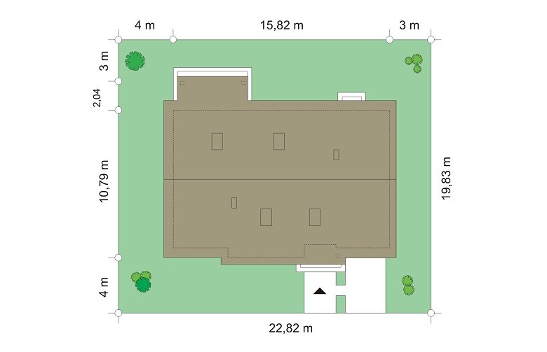 Projekt domu dwurodzinnego Bursztyn 2 (566) - Usytuowanie