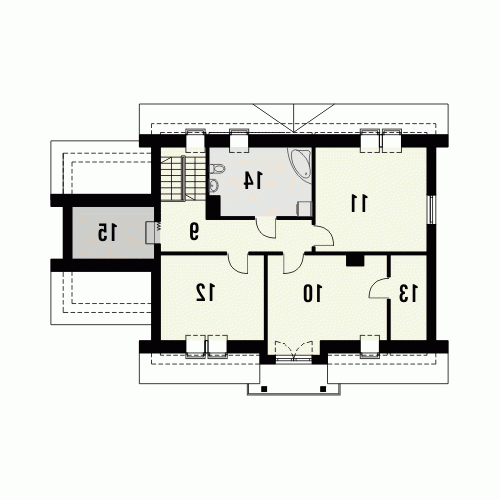 Rzut projektu AKWAMARYN - wersja lustrzana