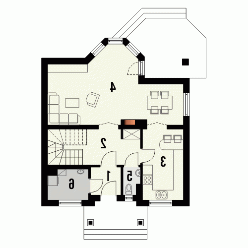 Rzut projektu CYTRYN - wersja lustrzana