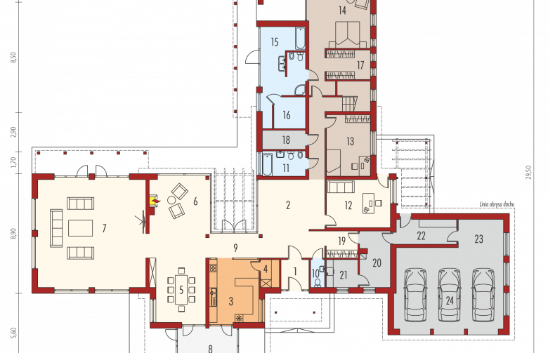 Projekt domu piętrowego Dionizy G3 - parter