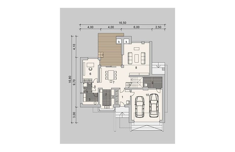 Projekt domu z poddaszem LK&903 - parter