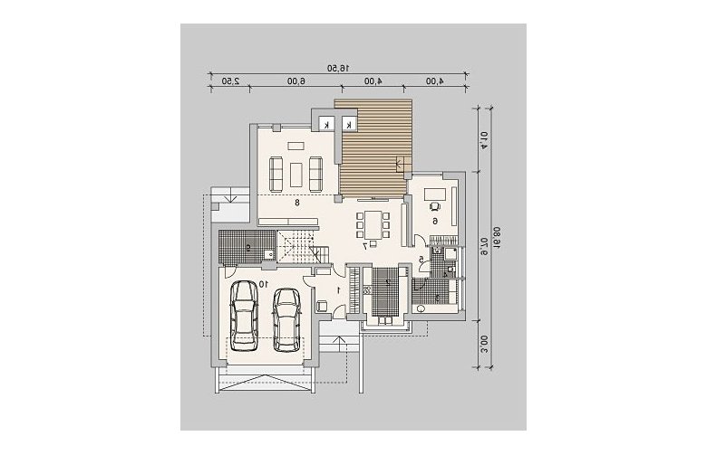 Projekt domu z poddaszem LK&903 - parter