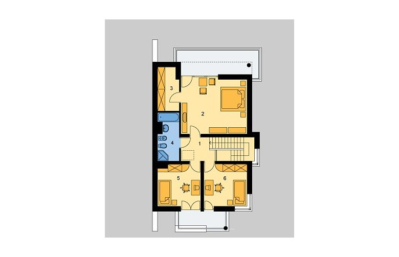 Projekt domu szkieletowego LK&326 - piętro