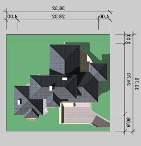 Usytuowanie budynku LK&40 w wersji lustrzanej