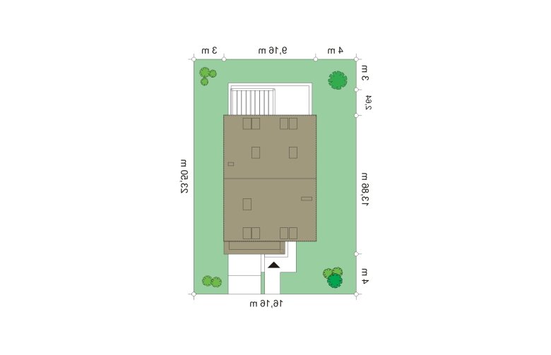 Projekt domu tradycyjnego Leo (416) - Usytuowanie - wersja lustrzana