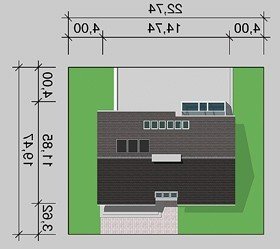 Usytuowanie budynku LK&380 w wersji lustrzanej