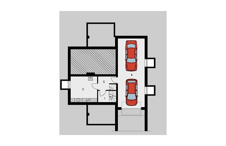 Projekt domu dwurodzinnego LK&536 - piwnica