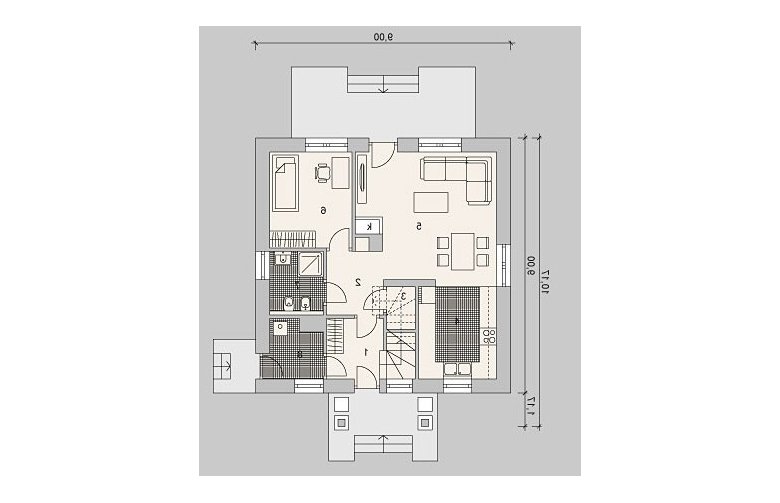 Projekt domu wolnostojącego LK&881 - parter