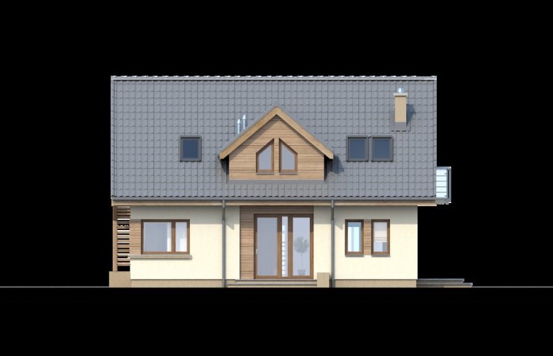 Projekt domu parterowego TK1 - elewacja 2