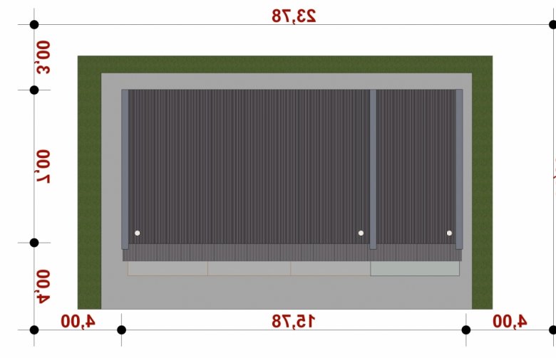 Projekt domu energooszczędnego G56 - Budynek garażowo - gospodarczy - Usytuowanie - wersja lustrzana