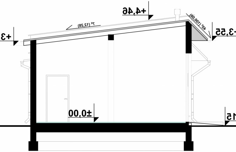 Projekt domu energooszczędnego G56 - Budynek garażowo - gospodarczy - przekrój 1