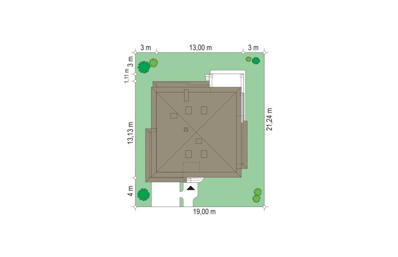 Projekt domu szkieletowego Vega (224) - Usytuowanie