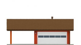 Elewacja projektu G31 - Budynek garażowy z wiatą - 1
