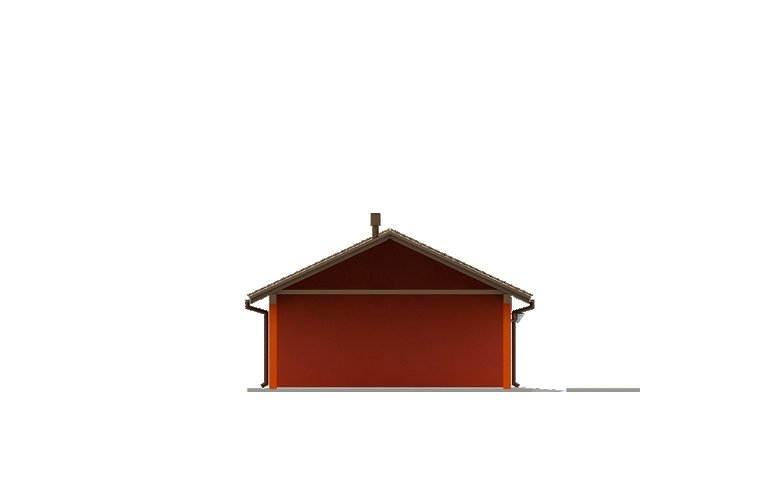 Projekt domu energooszczędnego G31 - Budynek garażowy z wiatą - elewacja 2