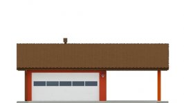 Elewacja projektu G31 - Budynek garażowy z wiatą - 1 - wersja lustrzana