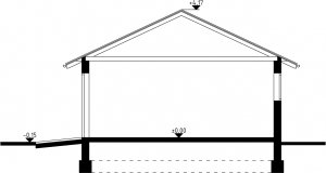 Przekrój projektu G31 - Budynek garażowy z wiatą