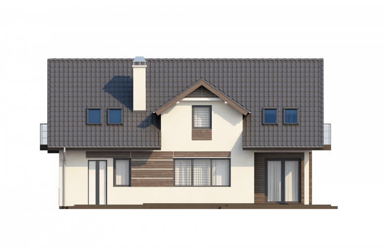 Projekt domu jednorodzinnego Z172 - elewacja 1