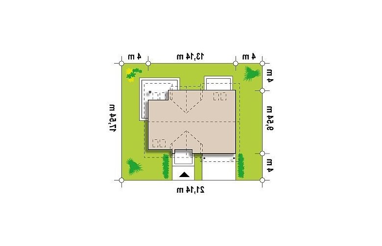 Projekt domu jednorodzinnego Z172 - Usytuowanie - wersja lustrzana