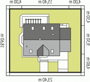 Usytuowanie budynku Kajka G1 Leca® DOM  w wersji lustrzanej