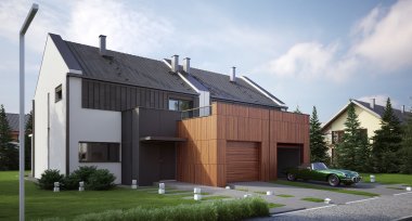Projekt domu TWIN MODERN B - BLIŹNIAK