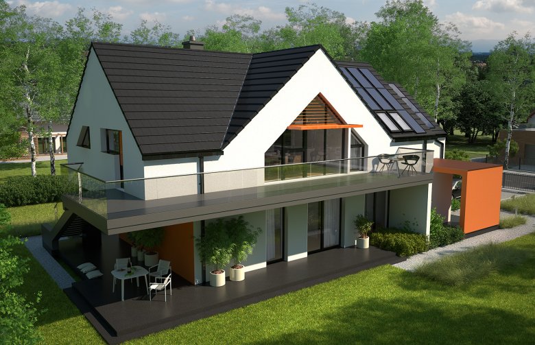 Projekt domu jednorodzinnego Z USŁUGĄ