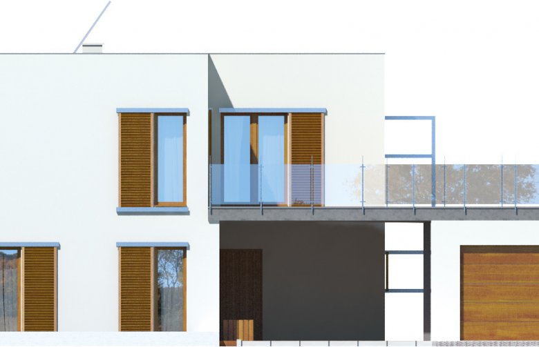 Projekt domu jednorodzinnego ZIELONY TARAS - elewacja 1