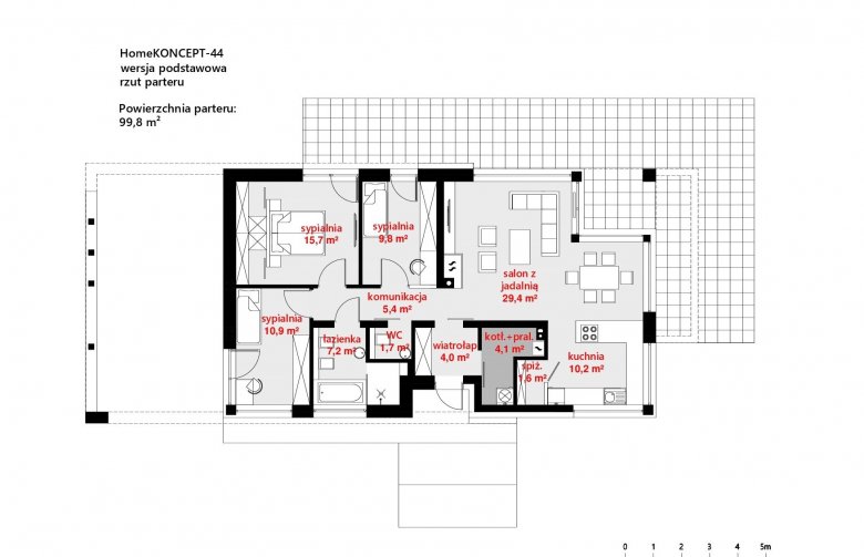 Projekt domu jednorodzinnego Homekoncept 44 - 