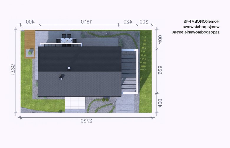 Projekt domu jednorodzinnego Homekoncept 45 - Usytuowanie - wersja lustrzana